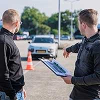 Instructor discussing a lesson with a learner